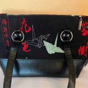 Homemade vegan Black and Red Tote Bag